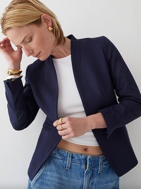 J Crew Navy Going-out blazer in stretch twill, Size 4